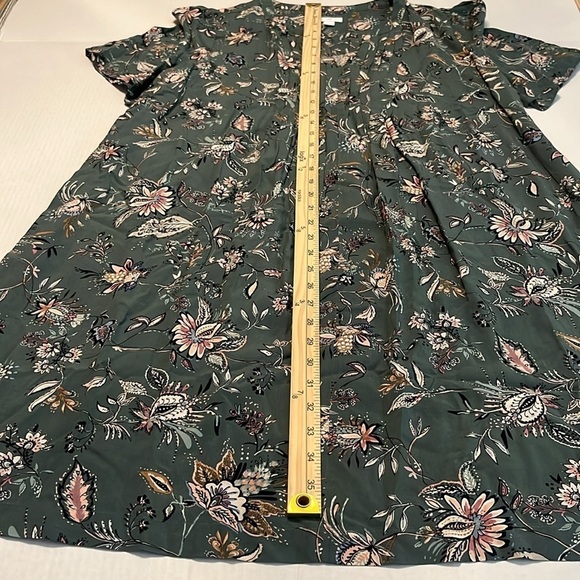 J. Jill Green Flutter-Sleeved Pintucked Dress Size M - Picture 9 of 16